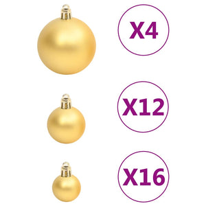 Goldenes Weihnachtskugel-Set, 111-teilig