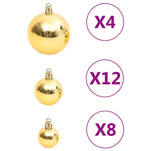 Goldenes Weihnachtskugel-Set, 111-teilig