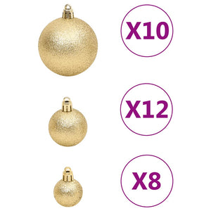 Goldenes Weihnachtskugel-Set, 111-teilig