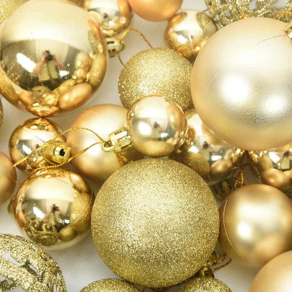 Goldenes Weihnachtskugel-Set, 111-teilig