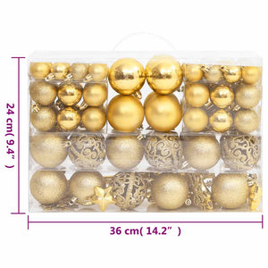 Goldenes Weihnachtskugel-Set, 111-teilig
