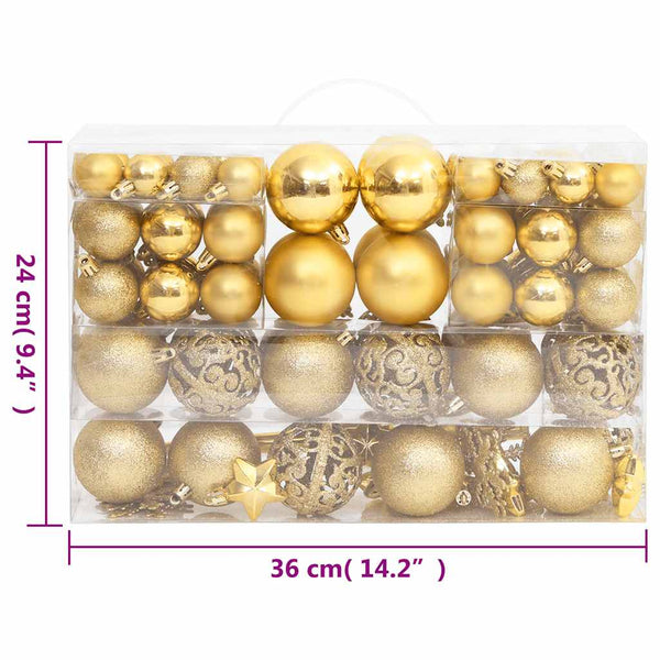 Goldenes Weihnachtskugel-Set, 111-teilig