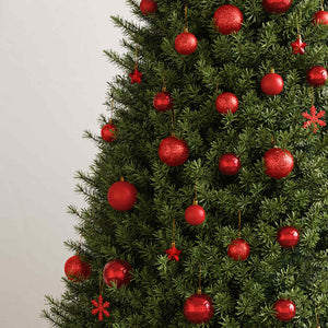 Weihnachtskugel Set Rot, 111-teilig