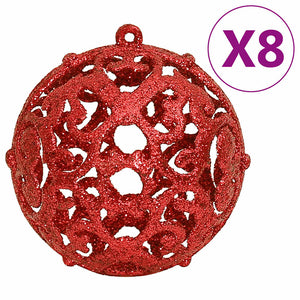 Weihnachtskugel Set Rot, 111-teilig
