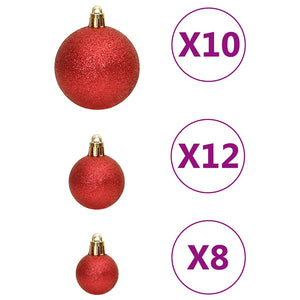 Weihnachtskugel Set Rot, 111-teilig