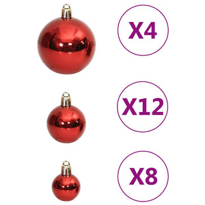 Weihnachtskugel Set Rot, 111-teilig