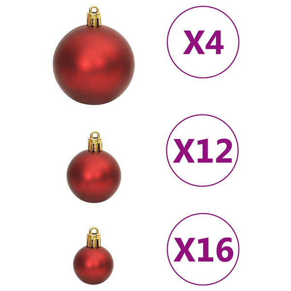 Weihnachtskugel Set Rot, 111-teilig