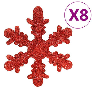 Weihnachtskugel Set Rot, 111-teilig