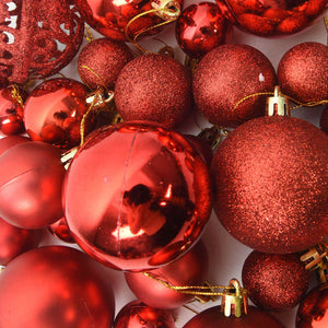 Weihnachtskugel Set Rot, 111-teilig