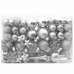 Weihnachtskugel-Set Silber 111-teilig