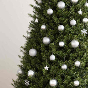 Weihnachtskugel-Set Silber 111-teilig
