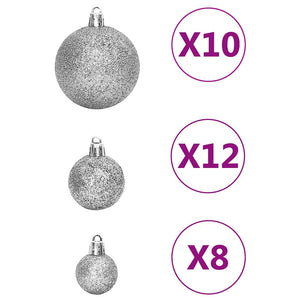 Weihnachtskugel-Set Silber 111-teilig