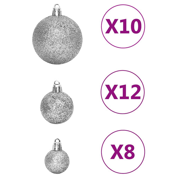 Weihnachtskugel-Set Silber 111-teilig