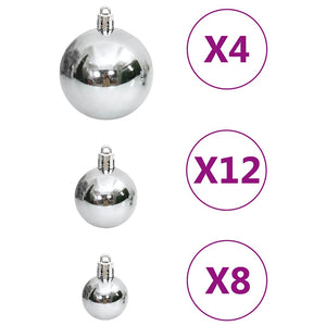 Weihnachtskugel-Set Silber 111-teilig