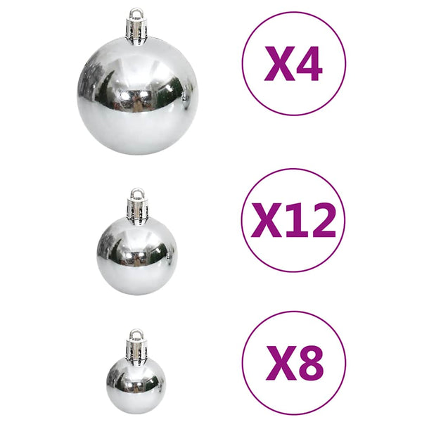 Weihnachtskugel-Set Silber 111-teilig