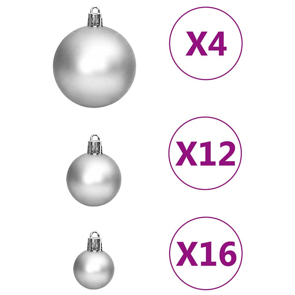 Weihnachtskugel-Set Silber 111-teilig