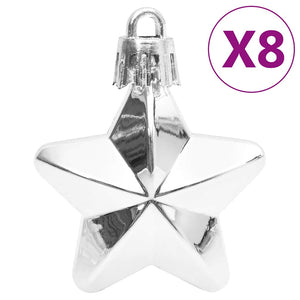 Weihnachtskugel-Set Silber 111-teilig