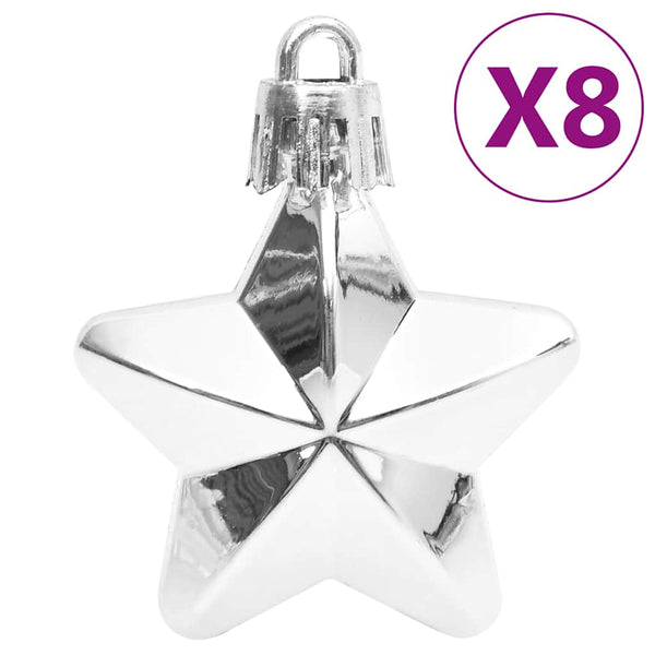 Weihnachtskugel-Set Silber 111-teilig