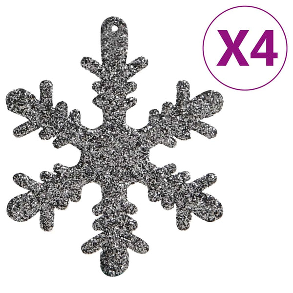 Weihnachtskugel Set Weiß/Grau, 111-teilig