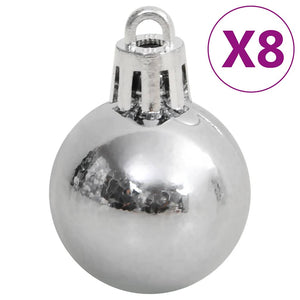 Weihnachtskugel Set Weiß/Grau, 111-teilig