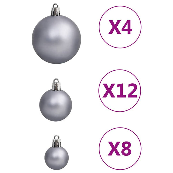 Weihnachtskugel Set Weiß/Grau, 111-teilig