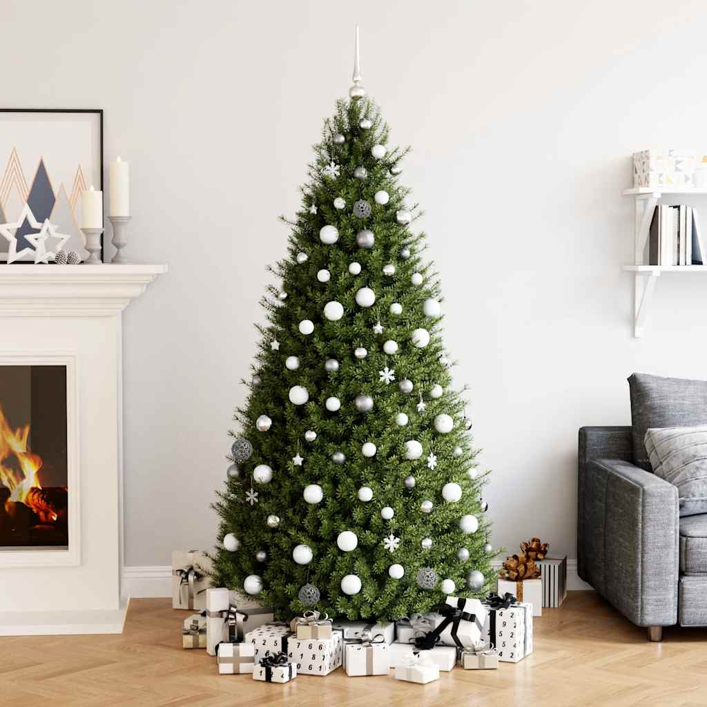 Weihnachtskugel Set Weiß/Grau, 111-teilig