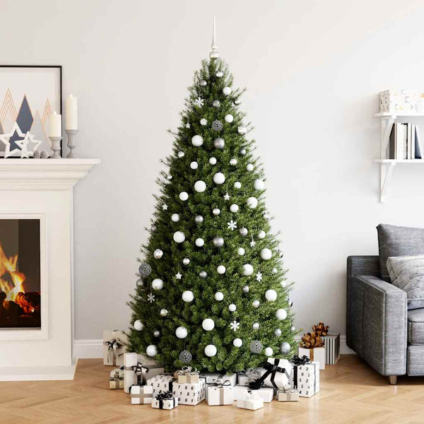 Weihnachtskugel Set Weiß/Grau, 111-teilig