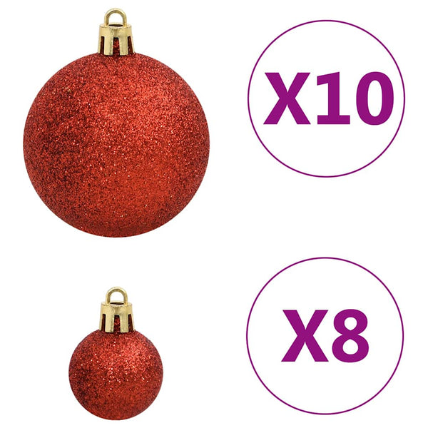Weihnachtskugeln Set Rot Grün Gold 112-teilig
