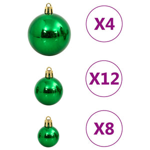 Weihnachtskugeln Set Rot Grün Gold 112-teilig