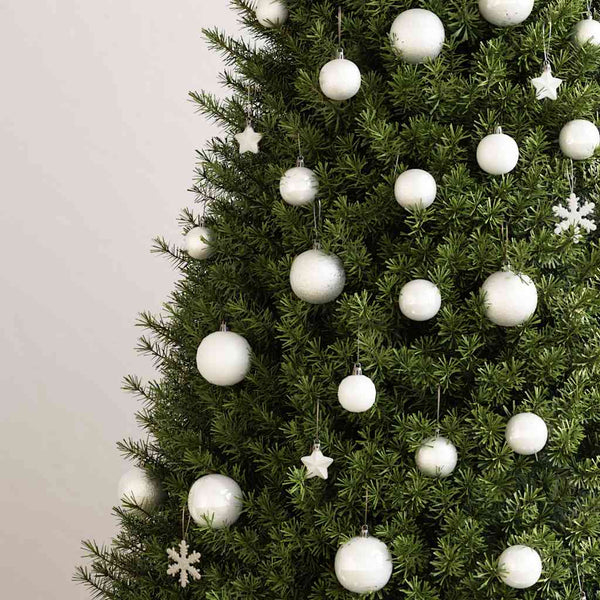 111-tlg. Weihnachtskugel Set Weiß