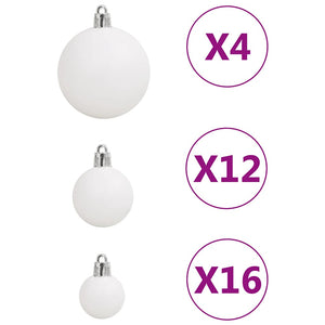 111-tlg. Weihnachtskugel Set Weiß