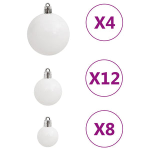 111-tlg. Weihnachtskugel Set Weiß
