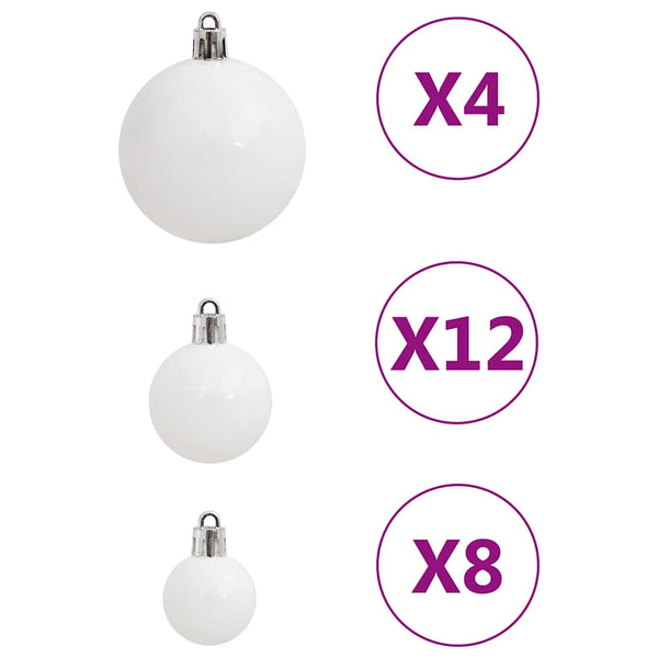 111-tlg. Weihnachtskugel Set Weiß