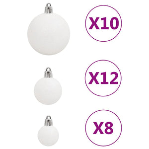 111-tlg. Weihnachtskugel Set Weiß