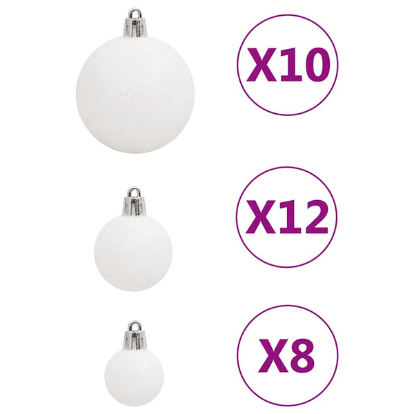 111-tlg. Weihnachtskugel Set Weiß