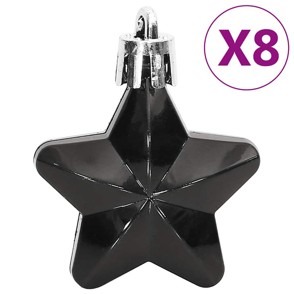 111-tlg. Weihnachtskugel-Set Schwarz