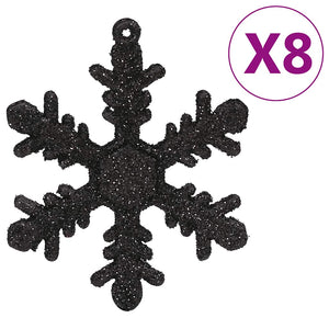 111-tlg. Weihnachtskugel-Set Schwarz