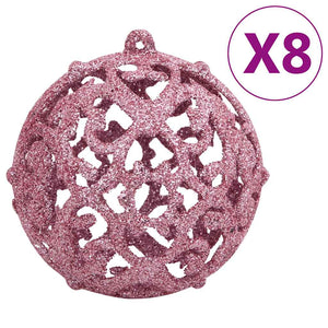 vidaXL 111-piece Christmas Ball Set Pink Polystyrene