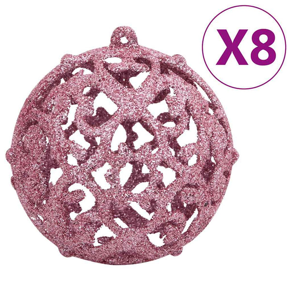 vidaXL 111-piece Christmas Ball Set Pink Polystyrene