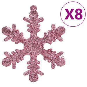 vidaXL 111-piece Christmas Ball Set Pink Polystyrene