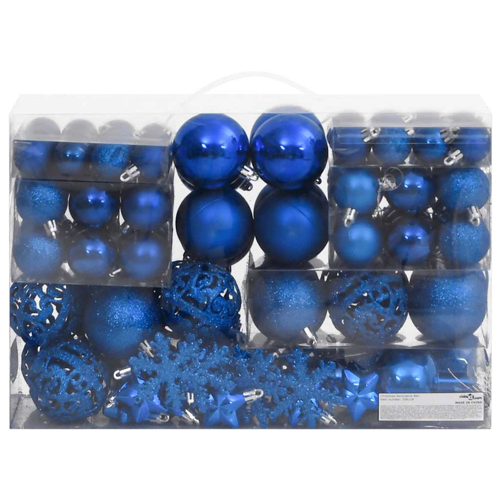 Blaues Weihnachtskugel Set, 111-teilig