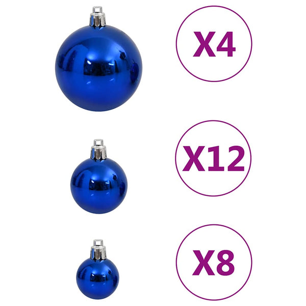 Blaues Weihnachtskugel Set, 111-teilig