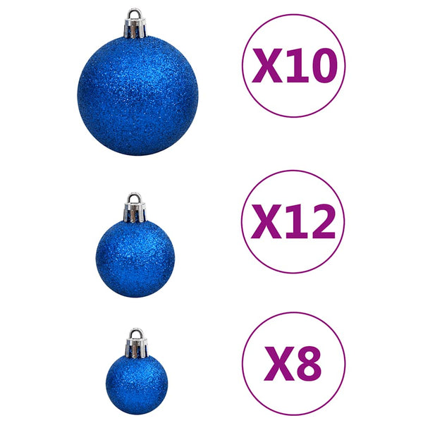 Blaues Weihnachtskugel Set, 111-teilig