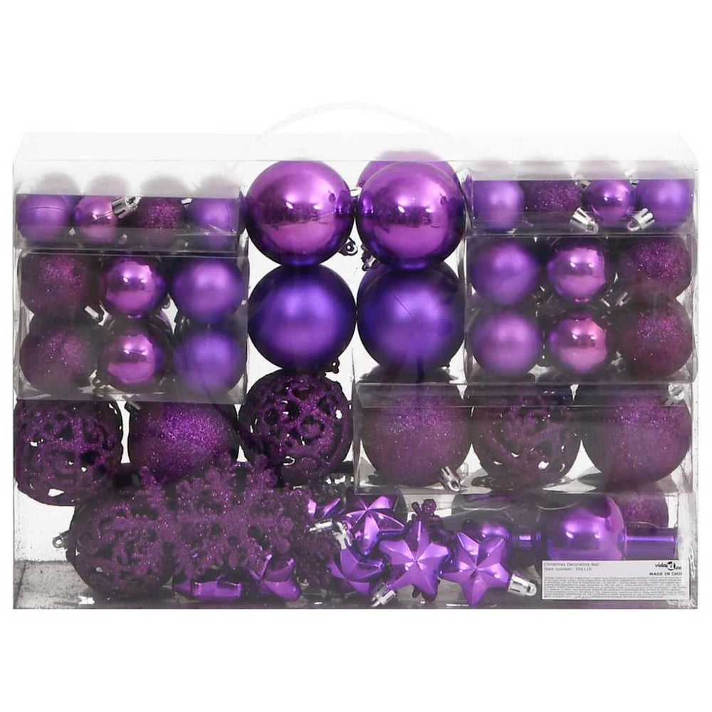 Lila Weihnachtskugeln Set, 111-teilig