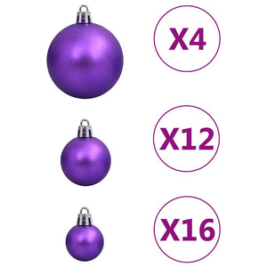 Lila Weihnachtskugeln Set, 111-teilig