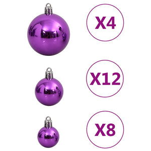 Lila Weihnachtskugeln Set, 111-teilig