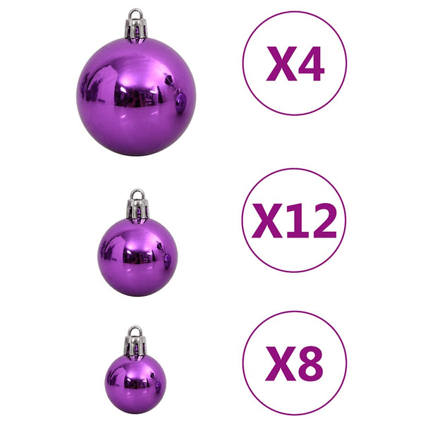 Lila Weihnachtskugeln Set, 111-teilig