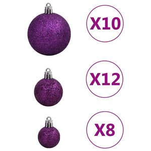 Lila Weihnachtskugeln Set, 111-teilig