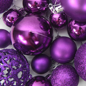 Lila Weihnachtskugeln Set, 111-teilig