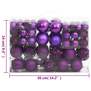 Lila Weihnachtskugeln Set, 111-teilig